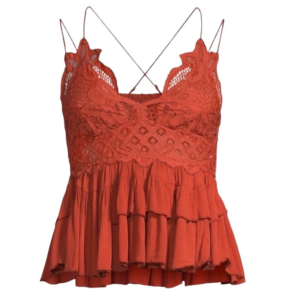NWT Free People Adella Cami Burt Orange Size Medium